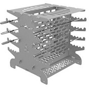 Resim Kamp Ayısı 2 MM Galvaniz Metal GrillSpett Çift Taraflı Dikey Şiş Mangal Izgarası - 6 Şiş - Taşıma Çantalı 