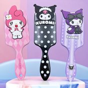 Resim 1 adet Hava Yastıklı Tarak Sevimli Karikatür Kuromi My Melody Dekoratif Tarak Tüm Saç Tipleri İçin Uygun 