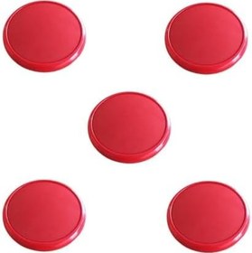 Resim EYM 5 Adet Çocuk Odası Tekli Düğme Mobilya Kulp Çap 55 mm Kırmızı 