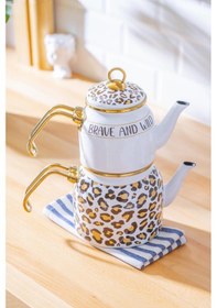 Resim Acar Qualita Nova Alt-üst Emaye Mini Çaydanlık Takımı Renkli 