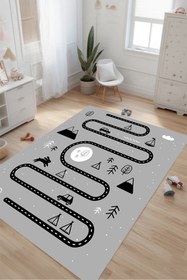 Resim Kessy Home Studio Eğitici Yol Desenli Çocuk Oyun Halısı Dijital Baskı Yıkanablir Kaymaz Taban Çocuk Odası Halısı 2 