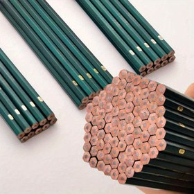 Resim Premium HB Ahşap Kalemler, 0.3mm Kurşun, Altıgen Yeşil Gövde Çizim ve Eskiz İçin - Temel Ofis Malzemeleri 