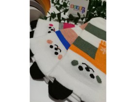 Resim Bebek Meselesi 3 Çift Sevimli Renkli Desenli Kadın Patik Çorap 