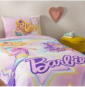 Resim Taç Lisanslı Barbie Mermaid Tek Kişilik Pamuk Nevresim Takımı 000000001000050293 Çok Renkli 