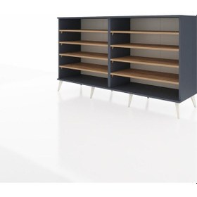 Resim Hyperion Konsol 8 Raflı 176x44x99 Antrasit-antrasit/çam Antrasıt/antrasıt - Antrasıt 
