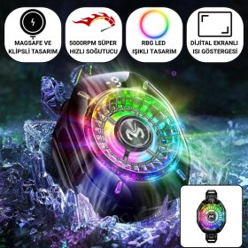 Resim Coofbe Gösteregeli 5000 Rpm Turbo Fan Işıklı Klipsli Buz Etkili Telefon Soğutucu Radyatör Tüm Telefonlara Uyumlu 