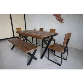 Resim Masif Ahşap Yemek Masası 140cm x 85cm 