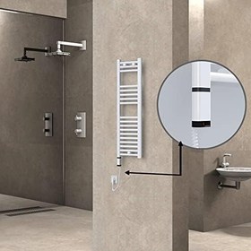 Resim Haiti Elektrikli Havlupan 300x1000 Düz Beyaz Parlak (OneD On/Off) Sol 300 Watt 