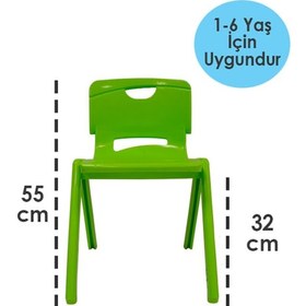 Resim Yeşil Sağlam Çocuk Sandalyesi - Kreş Ve Anaokulu Sandalyesi 