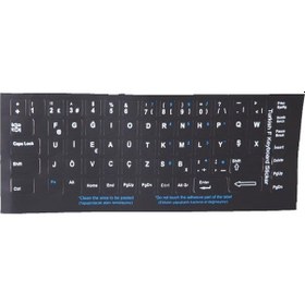 Resim Addison 300162 Türkçe F Siyah Klavye Stiker 
