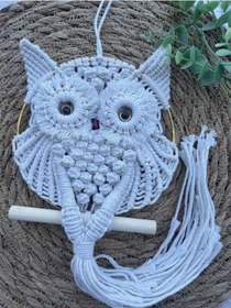 Resim Opulentliving Bohem El Dokuma Baykuş Yolluk, 30x80cm, Dekoratif Duvar Süsü, Zanaatkar Makrome Askılık 