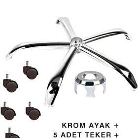 Resim Depolife Metal Yıldız Ayak Sekreter Müdür Şef Koltuğu 