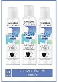 Resim Watsons Invisible Power Men 24 Saat Etkili Deodorant 150 Ml X3 Adet 
