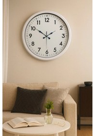 Resim 52 Cm Beyaz Metal Dekoratif Duvar Saati Çok Renkli 