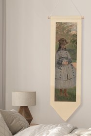 Resim Duvar Halısı Pinterest Oda Dekoru, Monet Sanat Serisi, 100cm Kanvas Flama Askılı Duvar Örtüsü NO:646 - Renkli - 24 / 30 x 100 