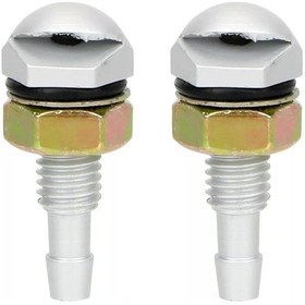 Resim Gümüş-2 Adet Fan Şeklinde Araba Temizleme Evrensel Yıkama Kaputu Ön Cam Su Püskürtücü Otomatik Silecek Jet Nozulu 