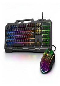 Resim Mekanik Rgb Oyuncu Klavye Mouse Seti 105 Tuş Led Işıklı Kablolu Gaming Klavye Siyah Diğer 