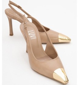 Resim Flare Bej Cilt Gold Detaylı Kadın Topuklu Ayakkabı BEJ CILT Bej 