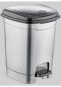 Resim Pedallı Basmalı Çıkarılabilir Iç Kovalı Çöp Kutusu Kovası / 5 No / 52 Lt. / 57x40x40 Cm. Royaleks-e256 Açık Gri 
