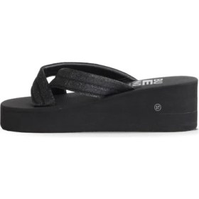 Resim Bueno Shoes Siyah Kum Simli Kadın Dolgu Topuklu Terlik 26WT230064 26WT230064 