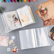 Resim 1 adet A6 Şeffaf Su Geçirmez Fotoğraf Albümü - 40 Resim, Kart ve Posta Kartı Kapasiteli, Tırnak Stickerları, Küçük Zarflar, Sanat Eserleri için Dayanıklı PVC Plastik Saklama Kitabı - Değerli Anıların Düzenlenmesi İçin Mükemmel, Hatıra Tutucu, Hafıza Koruma, Parlak Yüzey, Sayfa Görünür 