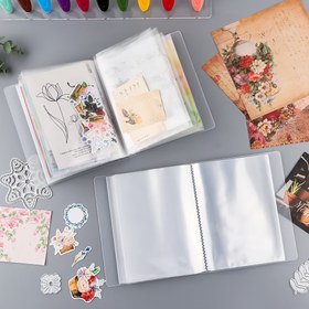 Resim 1 adet A6 Şeffaf Su Geçirmez Fotoğraf Albümü - 40 Resim, Kart ve Posta Kartı Kapasiteli, Tırnak Stickerları, Küçük Zarflar, Sanat Eserleri için Dayanıklı PVC Plastik Saklama Kitabı - Değerli Anıların Düzenlenmesi İçin Mükemmel, Hatıra Tutucu, Hafıza Koruma, Parlak Yüzey, Sayfa Görünür 