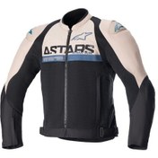 Resim Alpinestars Smx Air Korumalı Motosiklet Montu Açık Kahverengi Siyah Mavi 