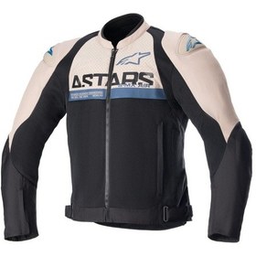 Resim Alpinestars Smx Air Korumalı Motosiklet Montu Açık Kahverengi Siyah Mavi 