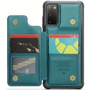 Resim Gaojunshop01 Yeşil Galaxy Uyumlu S20 Kılıf Cüzdan Kartlık Rfıd Bloklama Ayaklık 