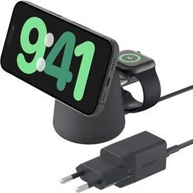 Resim Belkin BoostCharge Pro Kablosuz 2'si 1 arada MagSafe (15 W) Şarj İstasyonu - Siyah 