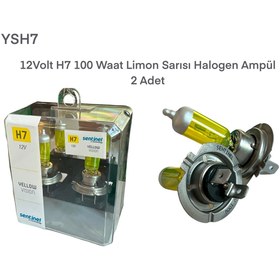 Resim gcstore 12 Volt H7 100 Waat Limon Sarısı Halogen Ampül 2 Adet 