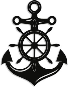 Resim NR Dizayn (146) Çapa Dümen Dekoratif Metal Duvar Tablosu 57 X 43 