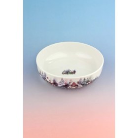 Resim Bursa Porselen Dekor Magical Winter Porselen Salata Kasesi 