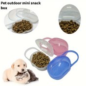 Resim 1 adet Taşınabilir Pet Atıştırmalık Kutusu - Tutma Sapı ile Kompakt Asılı Mini Konteyner Köpekler ve Kediler için, Perspex Tasarımı, Dış Mekan Yürüyüşü ve Seyahat için İdeal, Pet Atıştırmalık Kutusu 