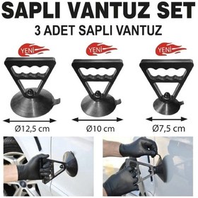Resim Pdr Çektirme Vantuz Seti 3 Adet Saplı Vantuz 12,5cm 10cm 7,5cm 