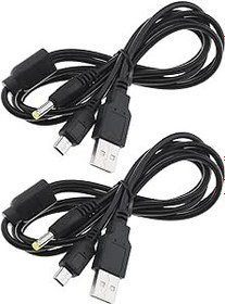 Resim ECSiNG 2 ADET 2'si 1 arada USB Veri Şarj Kablosu Şarj Cihazı Sony PSP 1000 2000 3000 ile Uyumlu Konsol Taşınabilir Yedek Veri Aktarımı ve Güç USB Kablosu Kurşun 1,2 m 