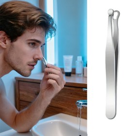 Resim Paslanmaz Çelik El Manuel Burun ve Kulak Tüyleri Tıraş Makinesi, Güvenli ve Hassas Bakım için Yuvarlak Uçlu Metal Pense, Pille Çalışmaz, 14+ Yaş için Uygun - Çift Kullanımlı Kaş ve Yüz Tüyleri Tıraş Makinesi 