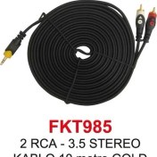 Resim 2Rca - 3,5Mm Stereo Kablo 10 Metre Gold 