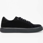 Resim Tamer Tanca Erkek Hakiki Deri Siyah Süet Sneakers & Spor Ayakkabı 