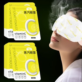 Resim 10'lu Paket Vitamin C Buharla Aktifleştirilen Kendi Göz Maskeleri - Seyahat, Şekerleme ve Rahatlama için Tek Kullanımlık Alkol İçermeyen Parfümsüz Nemlendirici Göz Kompresleri, Tüm Açık Bej Tipleri 