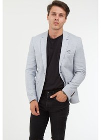 Resim Sposo 5127 Dar Kalıp Yarım Astarlı Gri Erkek Blazer Ceket Gri 