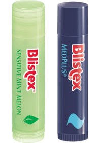 Resim Blistex Kuruyan ve Çatlayan Dudaklara Medplus Stick 4.25 G + Sensitive Mint Melon Dudak Bakım Kremi 