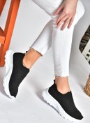 Resim Fox Shoes P239503304 Siyah/beyaz Triko Kumaş Kadın Spor Ayakkabı Sneakers 