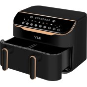 Resim Yui M45 8 Litre (4+4) Seramik Çift Hazneli Smart Airfryer Fritöz Siyah 