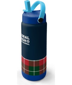 Resim Coral High Lacivert Ekose Fiyonk Desenli Katlanır Ağızlıklı Çelik Termos 650 Ml 38307 Lacivert - Kırmızı 