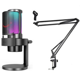 Resim Fifine Ampligame A8 Usb Rgb Mikrofonu Uyumlu Masa Tipi Mikrofon Stand Ayaklık (35X35) 