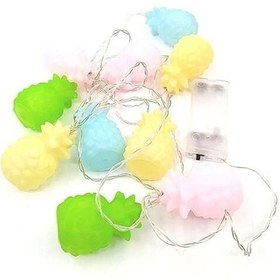 Resim Buffer Karışık Renk Dekoratif Ananas Dolama 10 Lu Şerit Led Işık Zinciri Çok Renkli 