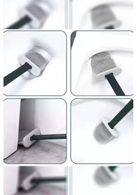 Resim Beyaz Yapışkanlı Duvar Monteli Silikon Tuvalet Fırçası 