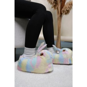 Resim Oksit Earna Tavşan Model Şişme Peluş Kadın Panduf 