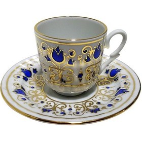 Resim Armada Çini Ar 684 Kobalt Lale Altın Yaldızlı 6 Lı Fincan Takımı 